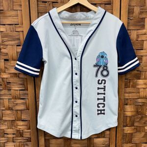 Kids Disney Stitch Baseball Shirt - Blue and White